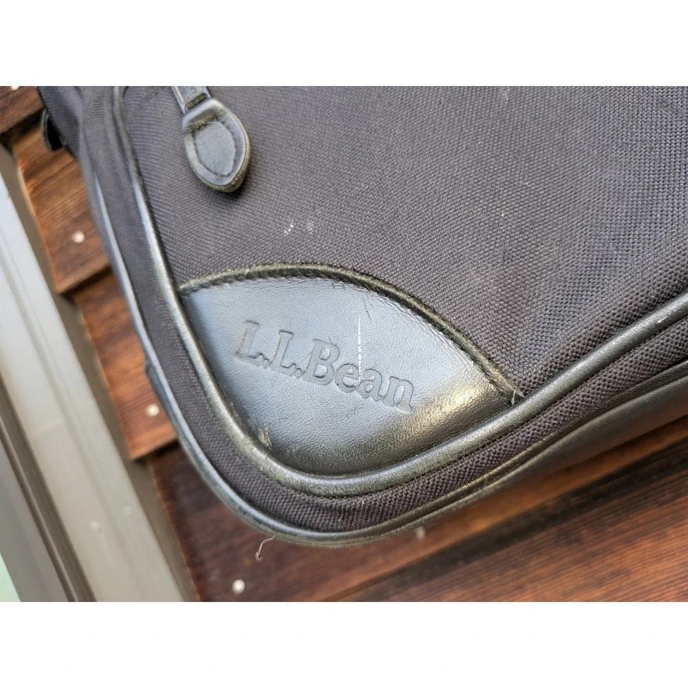 LL Bean Heritage Crossbody Laptop Briefcase Messenger Black Bag School Work